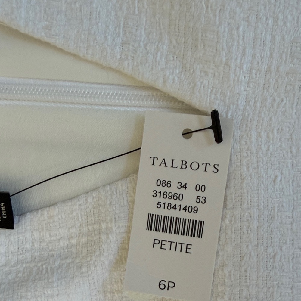 Talbots Red, Pink, and White Color Block Women’s Textured Dress Sz 6P - Picture 8 of 8